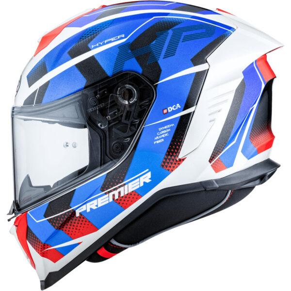 Casco Moto Integrale Premier HYPER HP12 Bianco Blu Rosso
