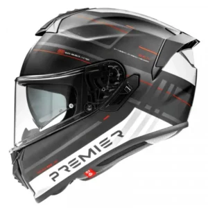 Casco integrale Premier EVOLUZIONE SP 2 BM in fibra Nero Bianco Rosso opaco