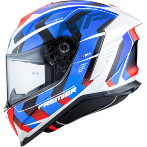 Casco Moto Integrale Premier HYPER HP12 Bianco Blu Rosso