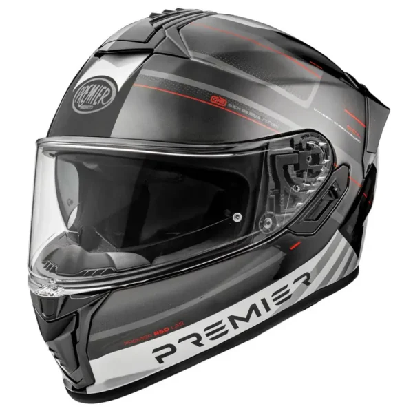 Casco integrale Premier EVOLUZIONE SP 2 BM in fibra Nero Bianco Rosso opaco
