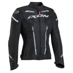 Giacca moto donna estiva Ixon STRIKER AIR WP Nero Bianco