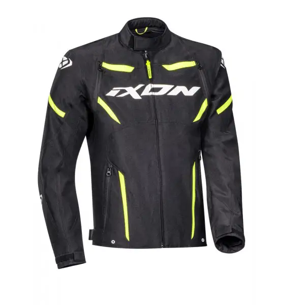 Giacca moto Ixon STRIKER Nero Bianco Giallo Fluo