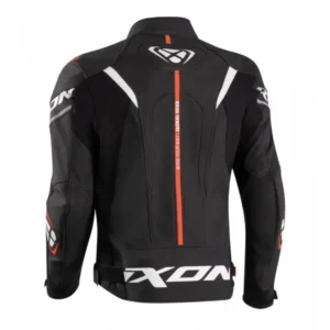 Giacca moto pelle Ixon JACKAL Nero Bianco Rosso